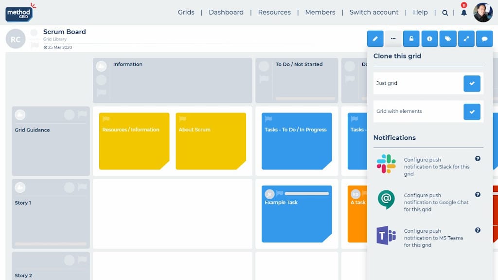 Scrum Board Online | Free For Small Teams | Scrum Boards | Method Grid