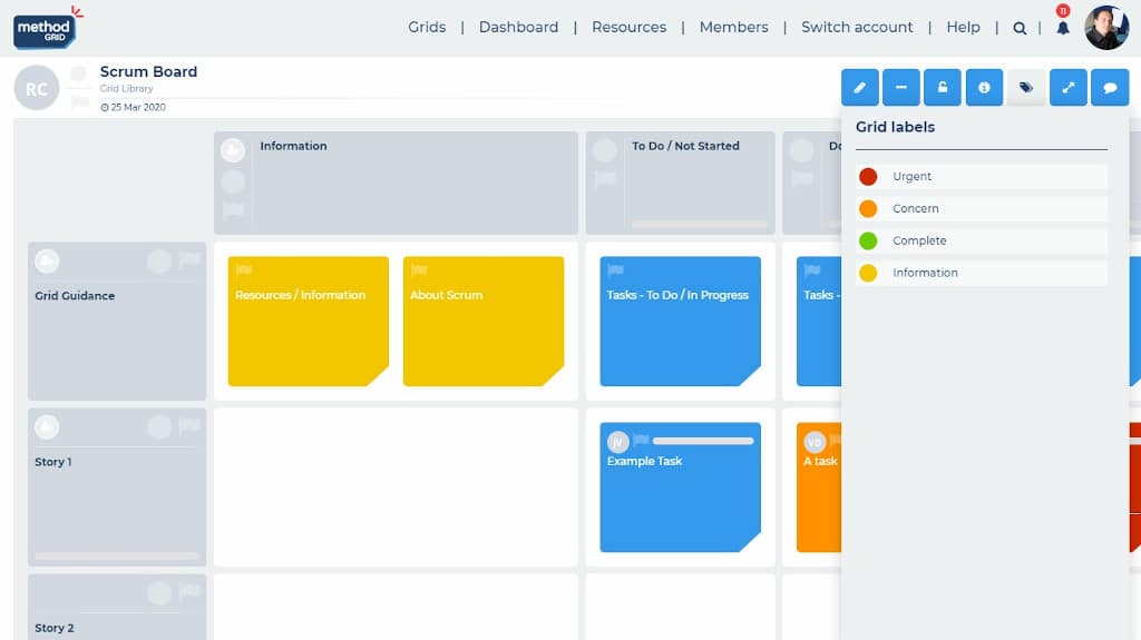 Scrum Board Online Free For Small Teams Scrum Boards Method Grid