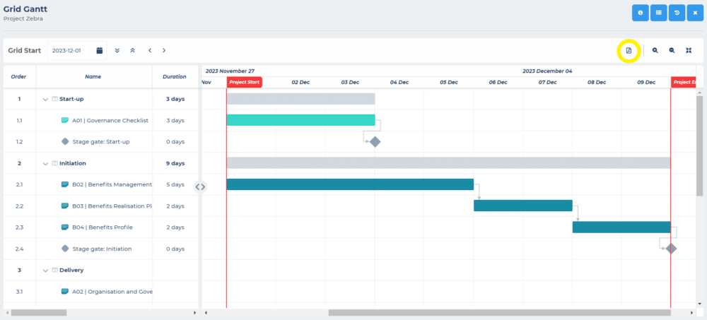 Gantt Export to PDF - Blog - Method Grid